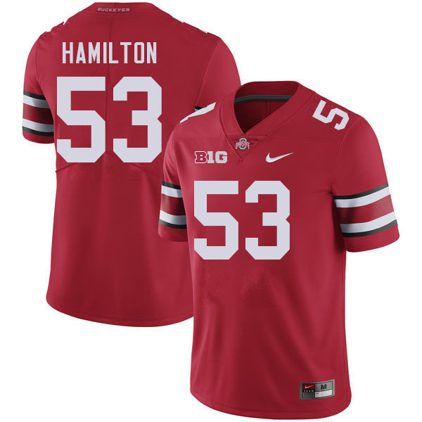 #53 DaVon Hamilton Ohio State Buckeyes Jerseys Football Stitched-Red
